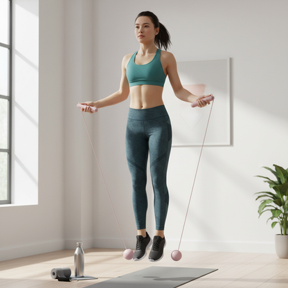 1Pair Ropeless Jump Rope Smart Cordless Counting Skipping Rope Anti-Slip Adjustable Weighted Cordless Jump Ropes