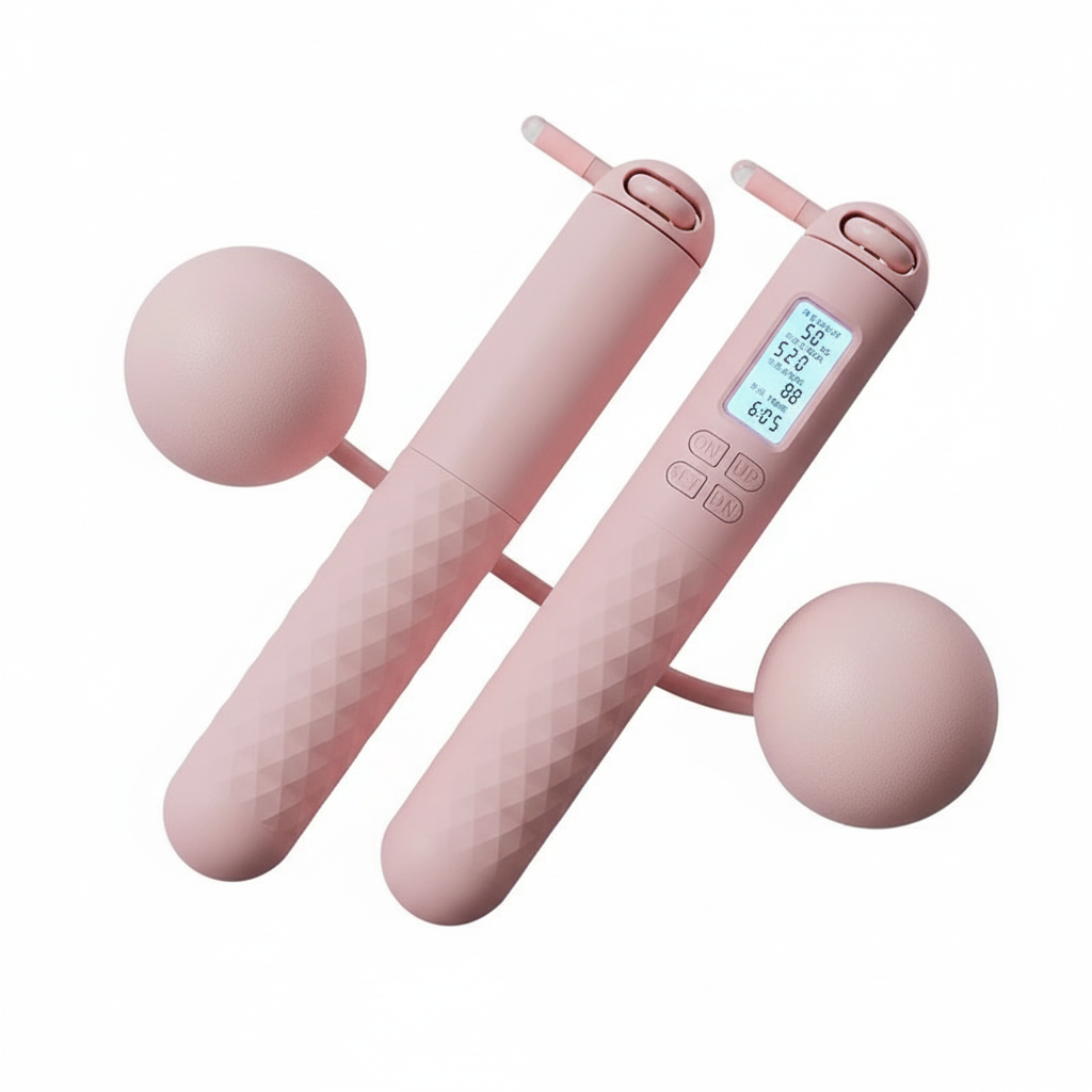 1Pair Ropeless Jump Rope Smart Cordless Counting Skipping Rope Anti-Slip Adjustable Weighted Cordless Jump Ropes